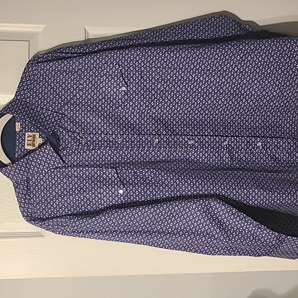 Ely Cattleman Other - ELY CATTLEMAN MENS BLUE PATTERN LONG SLEEVE WESTERN SHIRT BIG AND TALL SIZE XXL